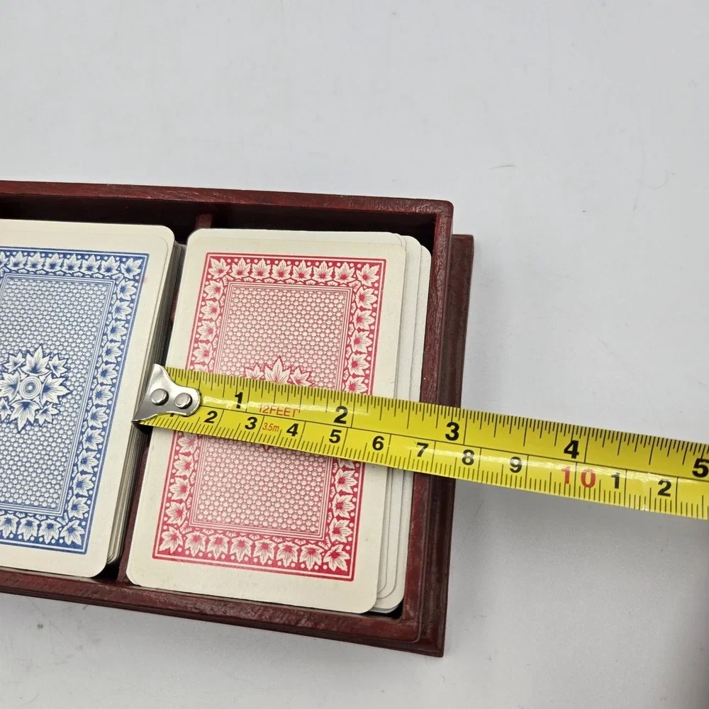 VTG Mallard Duck Wood Box‎ Trinket Holder & 2 Full Small Card Decks Decoy Decor